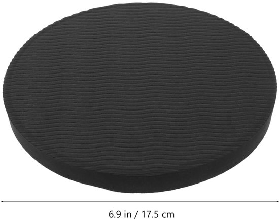 Yoga kniebeschermer kussen dikke ronde Eco TPE Yoga Pad Comfort Yoga Pilates Workout ondersteuning pad voor handen polsen knie ellebogen schouders (zwart) — afbeelding 3