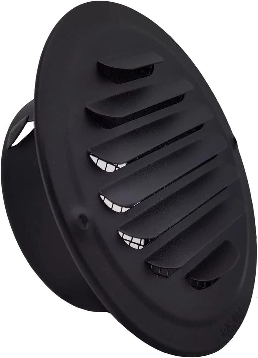 Ventilatierooster - Ontluchtingskap Rasters - Ventilatie Afvoer - Insectenbescherming - 150 mm - Zwart