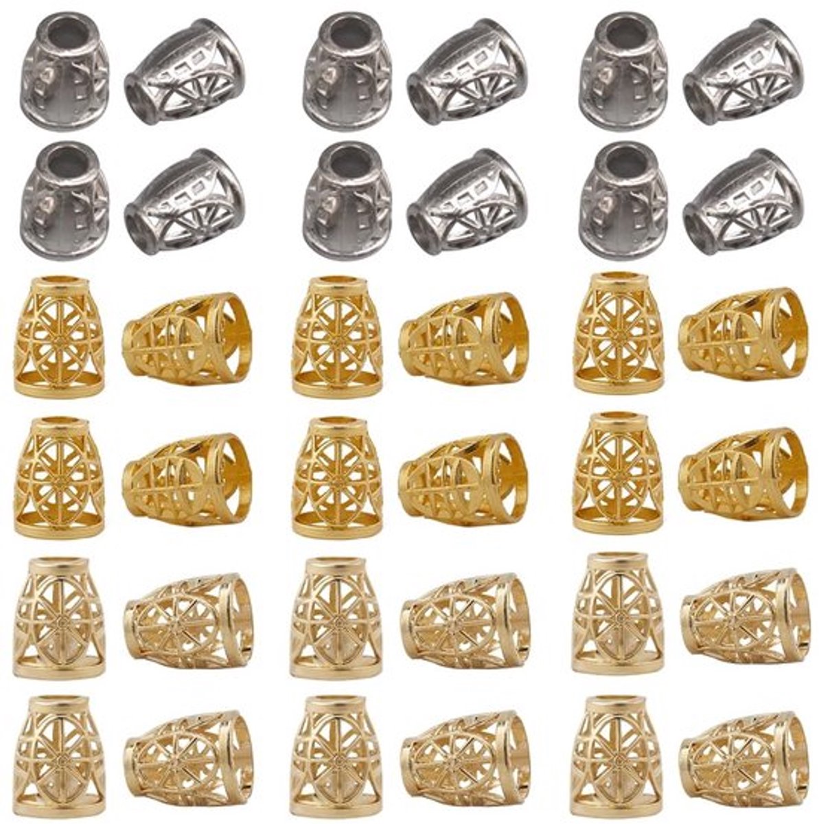Store_9 - Holle Metalen Bell Stopper - Conische Cord Ends - Goud