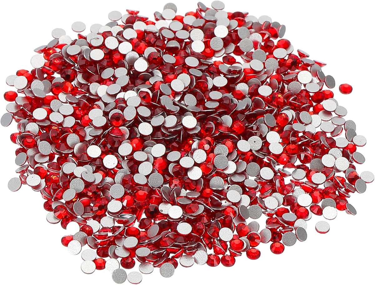 SS10/1440 stuks diamant glas kristal diamant glas platte diamanten ronde kristallen edelstenen kunstmatige diamant decoratieve diamant voor nail art handwerk kleding make-up rood