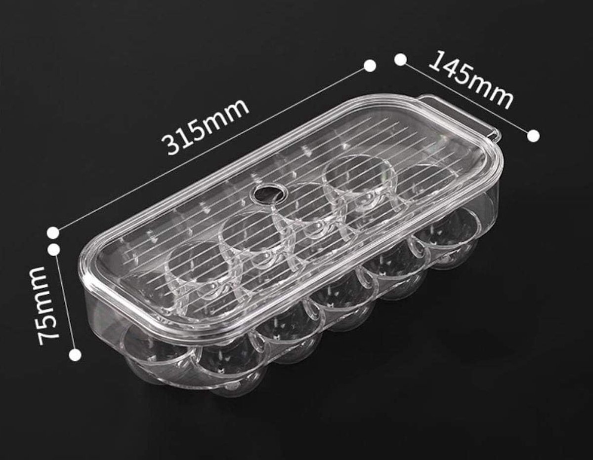 Eierdoos Vershouddoos - Eieren Koelkast doos met Deksel voor 16 Eieren - Transparante afsluitbare Ei doos - Egg storage container - Eieren bewaren - Eieropbergbox - Vaatwasser bestendig - BPA Vrij - Decopatent