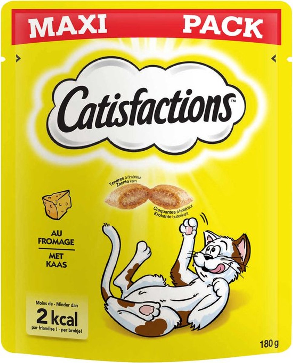 4x Catisfactions Snacks tube - Kattensnoepjes - Kaas 180g