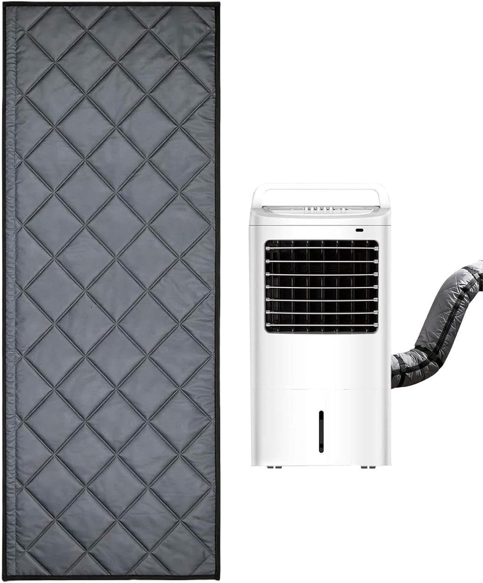 Draagbare Airconditioner Slanghoes - 150x53cm - Beschermhoes voor airconditioningslang met ritssluiting - Mobiele Airconditioning Accessoires - Airco Slanghoes - Airco Beschermhoes - Isolatiehoes - Stofdicht en Warmte isolerend - Grijs