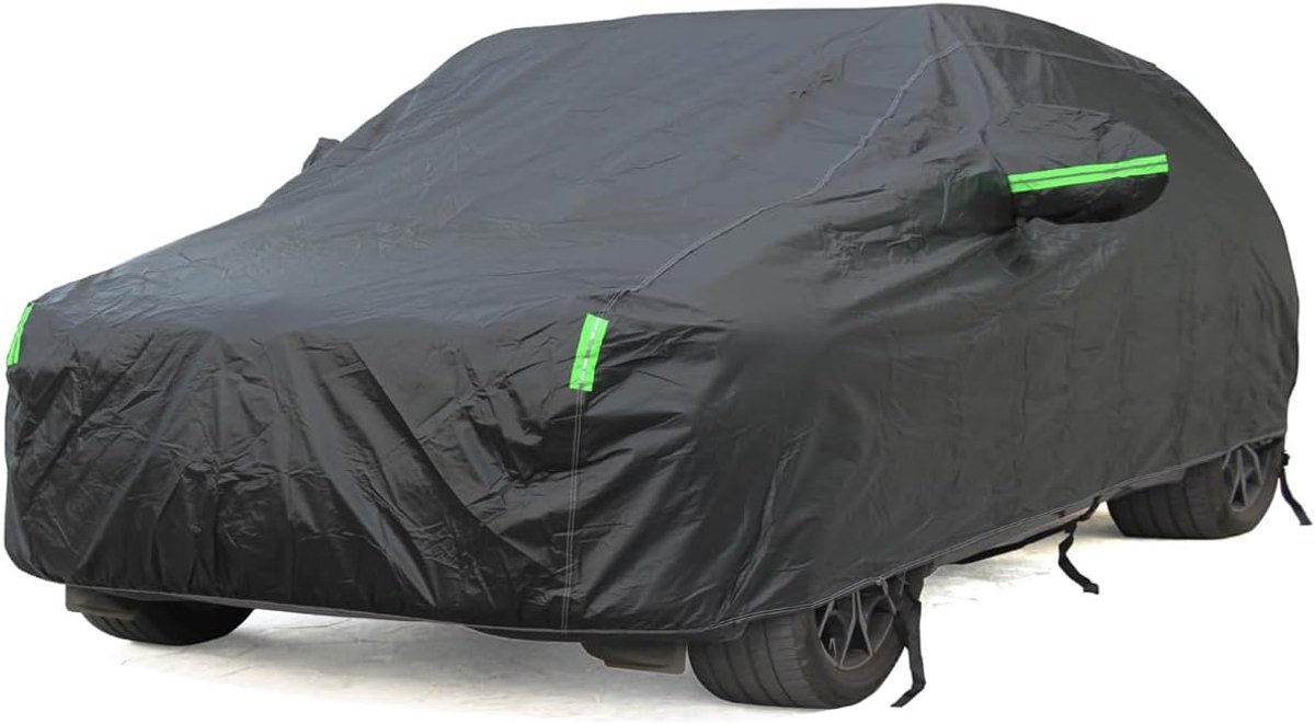 Buiten Waterdicht Autohoezen met Katoenen Voering Winddicht Winter Sneeuwbestendig Volledige Autohoezen Geschikt voor Hatchback; Maat M: MAX 157in/400cm