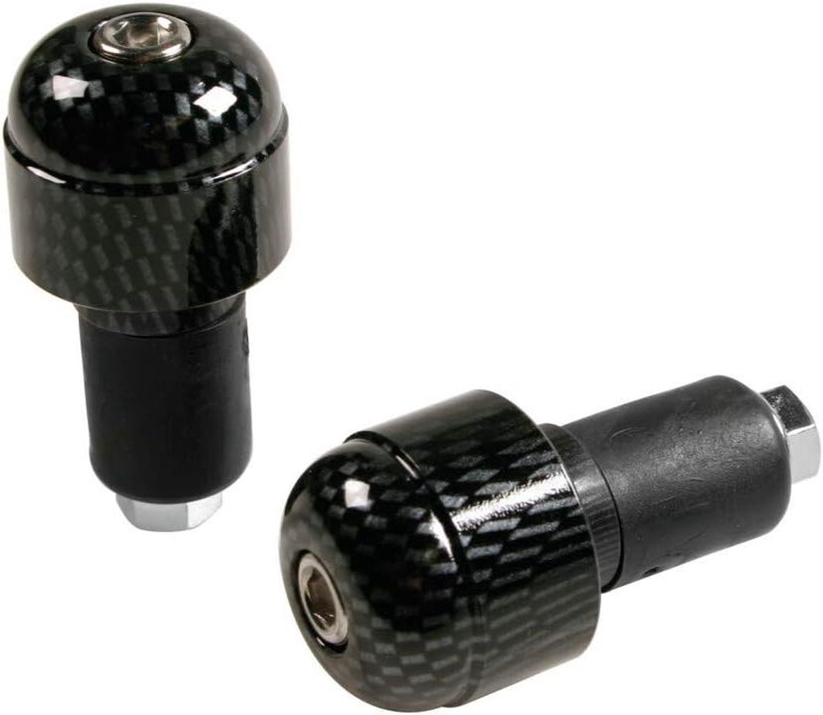 Stuurdoppen Set - Handvat Beschermers - Motor Rijden - Carbon Look - 17-23 mm - Zwart