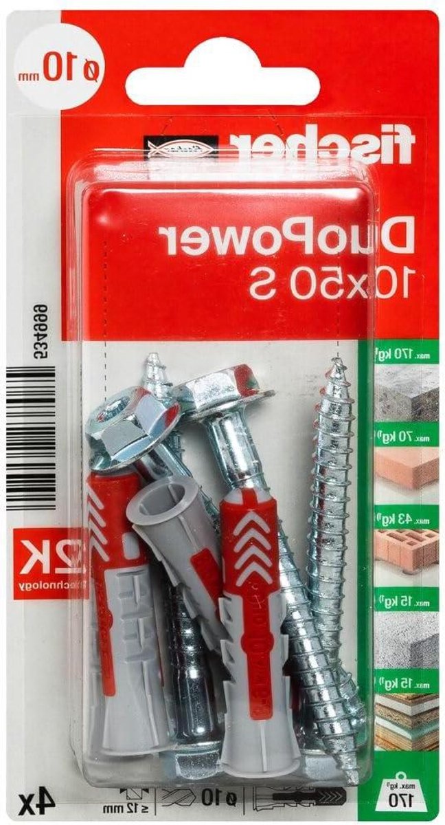 Duopower pluggen - Universele pluggen Wandpluggen - Muurbevestiging - Combinatie van tradition en innovatie - 10 x 50 mm - Grijs