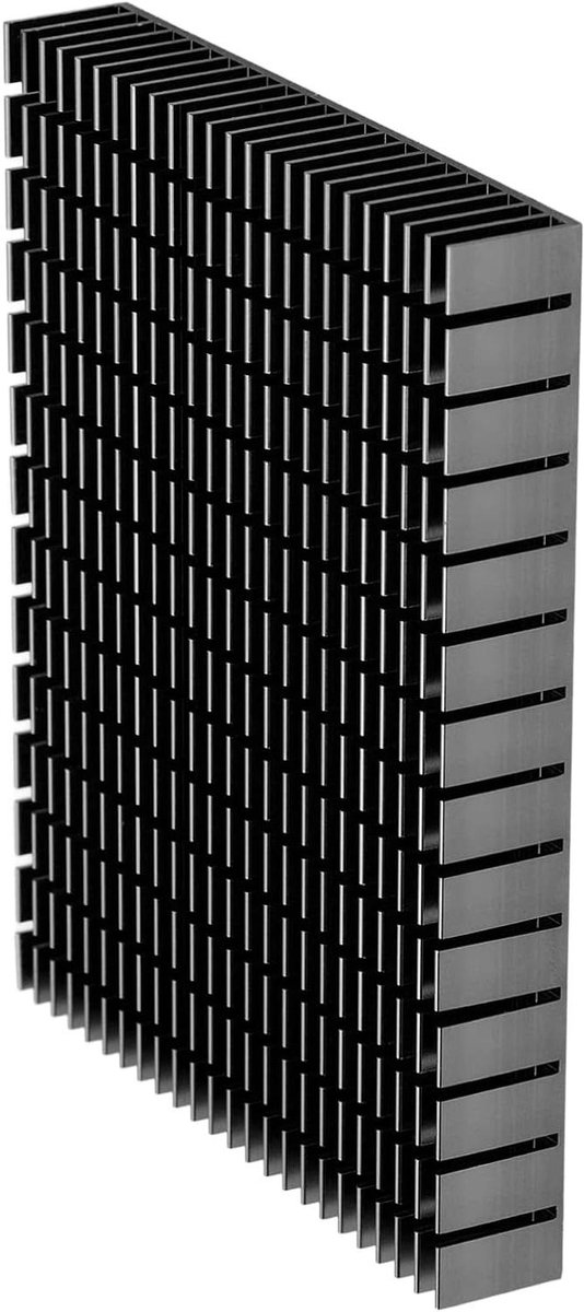 Aluminium Koellichaam - Radiator Koeling - Elektronica Koelen - Maximaliseert Warmteoverdracht - 150x120x20mm - Zwart