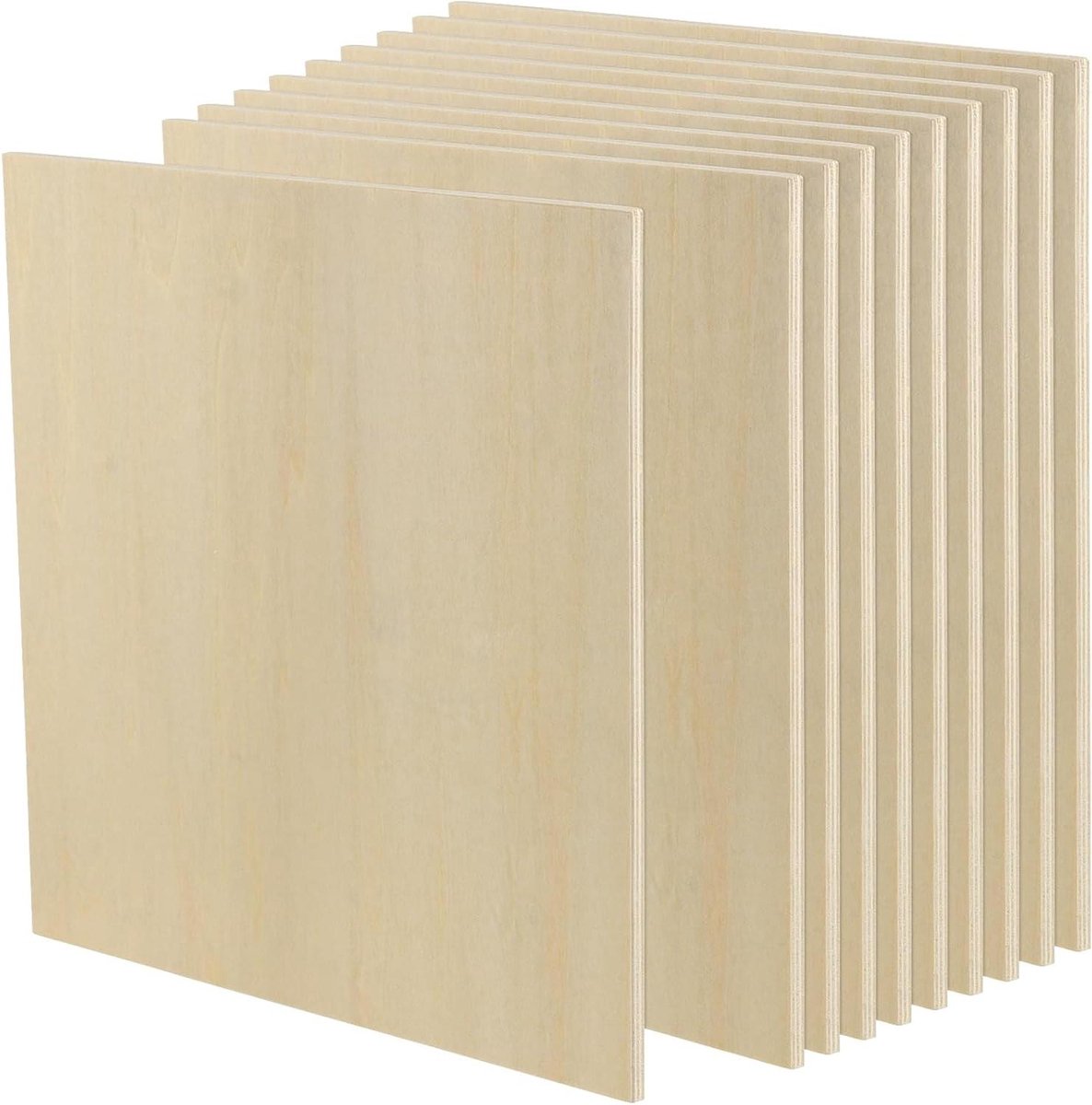 Multiplex Platen - Houten Bordpanelen - Doe-het-zelf Ambachten - Glad Oppervlak - 254 x 254 x 6 mm - Natuurlijk