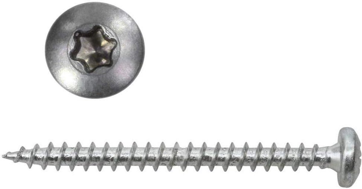 Panhead Schroeven - Houtschroeven RVS - Bevestigen in Hout - Volledige Schroefdraad - 5x35 mm - Roestvrij Staal