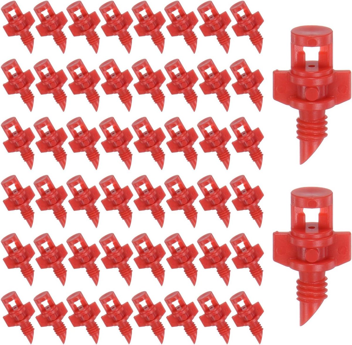 Vernevelingssproeiers - Irrigatie emitters - Tuin bewateren - 360 graden dekking - 100 stuks - Rood