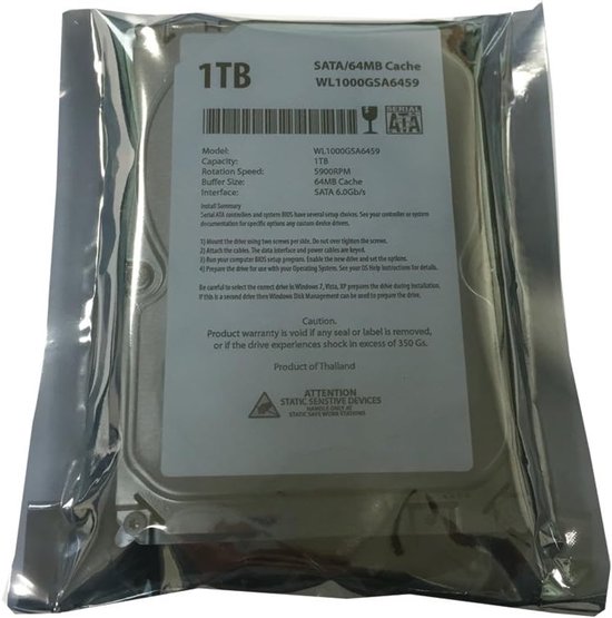 1TB Interne Desktop Harde Schijf 3.5" SATA III 5900 RPM voor PC en DVR van Merkloos — afbeelding 3