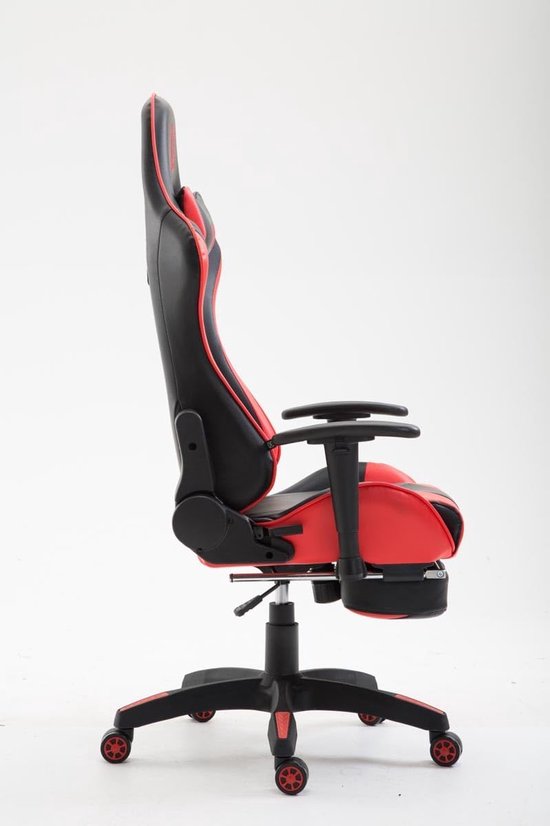 Racing bureaustoel - Gaming stoel - Comfortabel Zitten - Verstelbare Rugleuning - 142 cm hoog - Zwart Rood — afbeelding 4