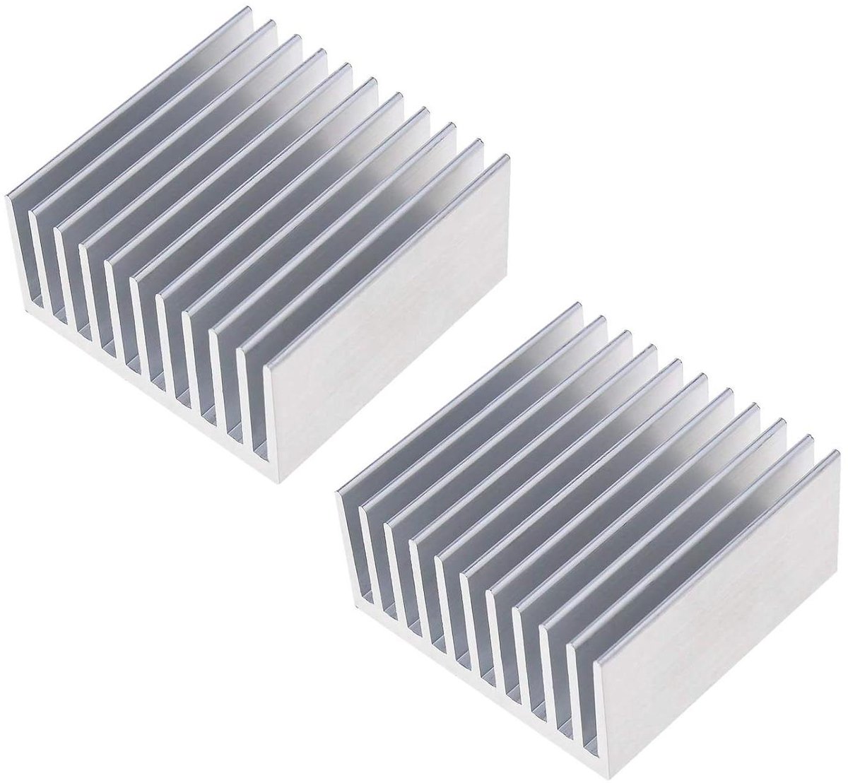 Aluminium Koellichaam - Koelblok Radiator - Elektronica Koelen - Corrosiebestendig Materiaal - 40x40x20mm - Zilver
