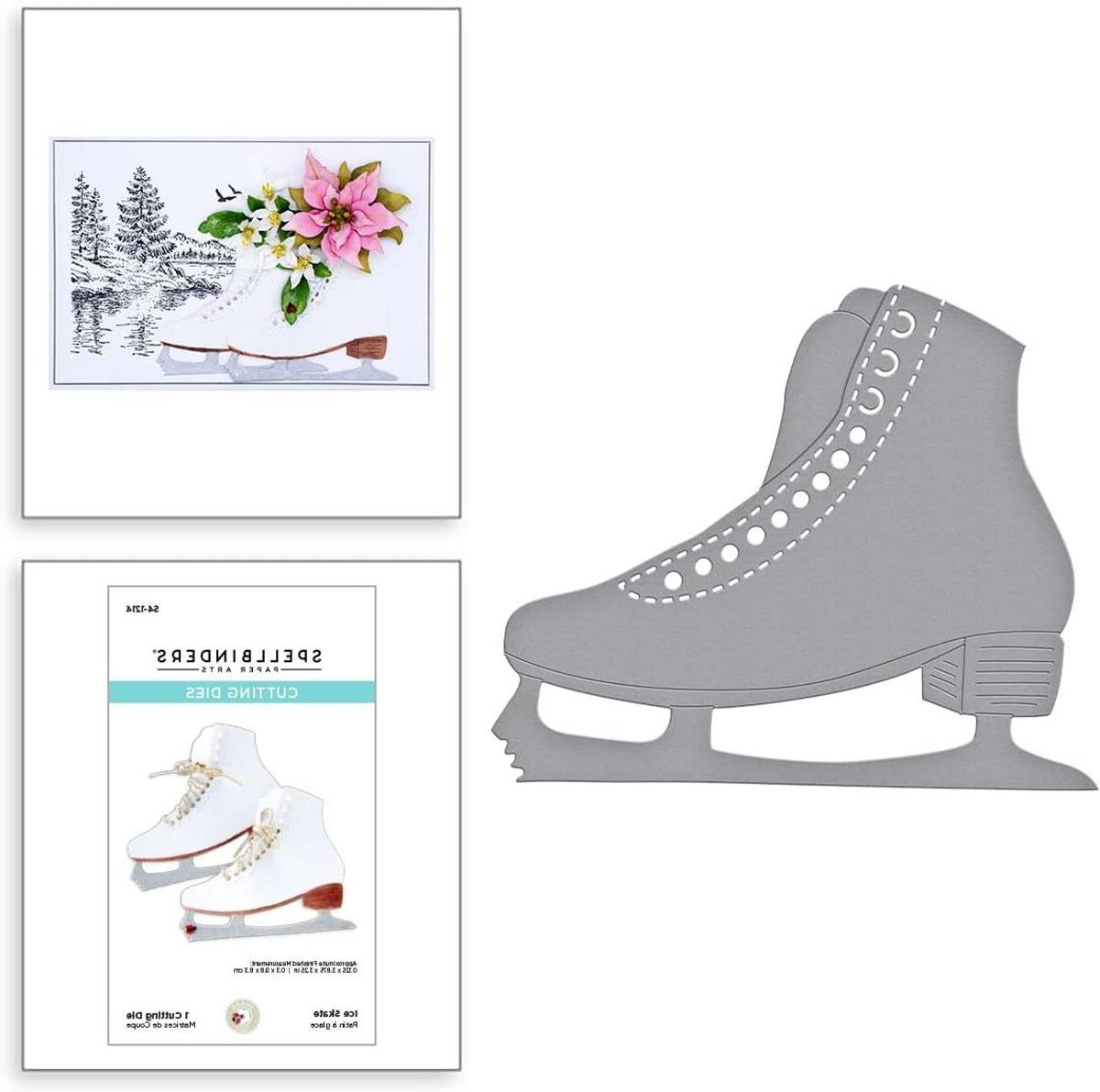 Schaatsen - Schaats stans - Scrapbooking - Veerstaal - 1524 x 94 cm - Zilver