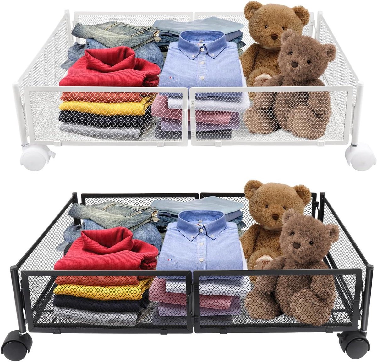 Opbergdozen onder bed - Laden met wieltjes - Ruimte Organiseren - Gemonteerd zonder gereedschap