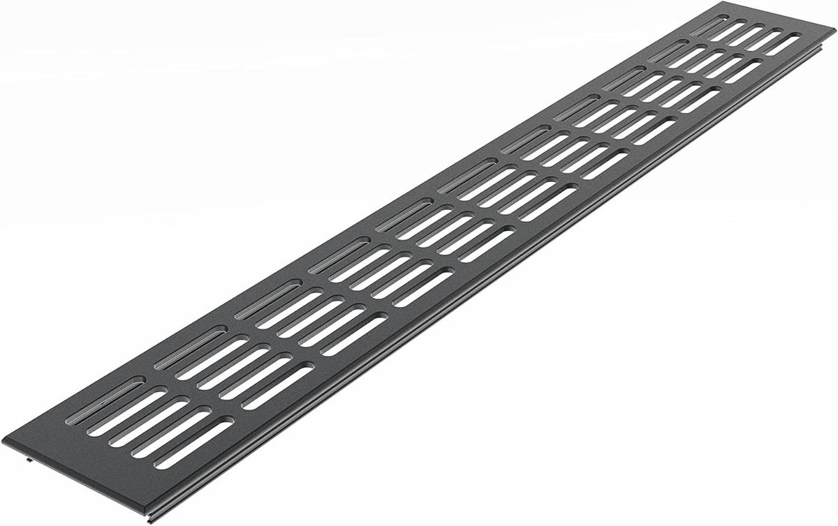 Ventilatierooster Aluminium - Deurrooster Verwarming - Ruimtes Ventileren - Gepoedercoat RAL7016 - 80mm x 500mm - Antraciet