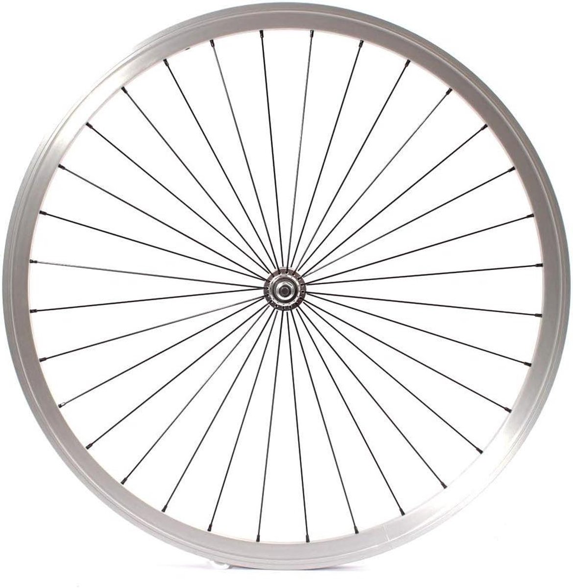 Fixie Voorwiel - Enkele Snelheid Wiel - Stadsfietsen - CNC Velgrand - 28 Inch - Zilver