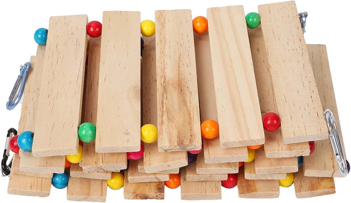Kippenschommel - Houten speelgoed - Vogelvermaak - Natuurlijk hout - Groot - Blauw