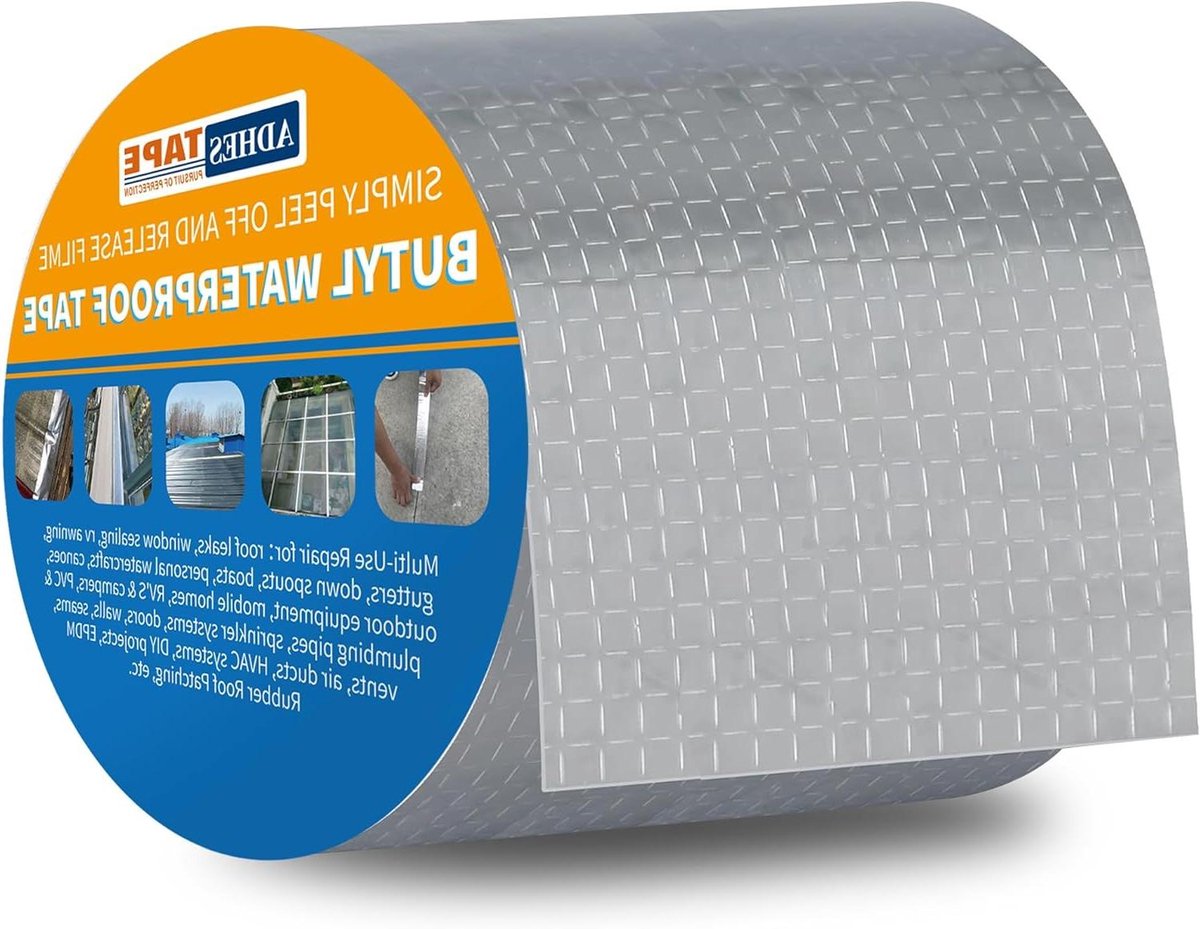 Butyl Tape - Waterdicht Aluminium - Lekkages Dichten - Sterke Hechting - 10cm x 5m - Zilver
