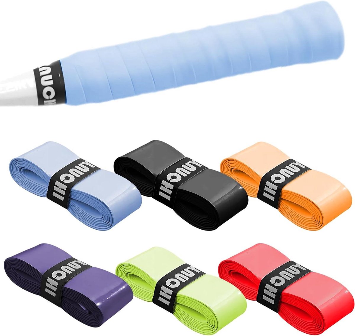 Racketgrepen Set - Sport Grips - Verbeterde Grip - Ademend PU Materiaal - 6 Stuks - Mix van Kleuren