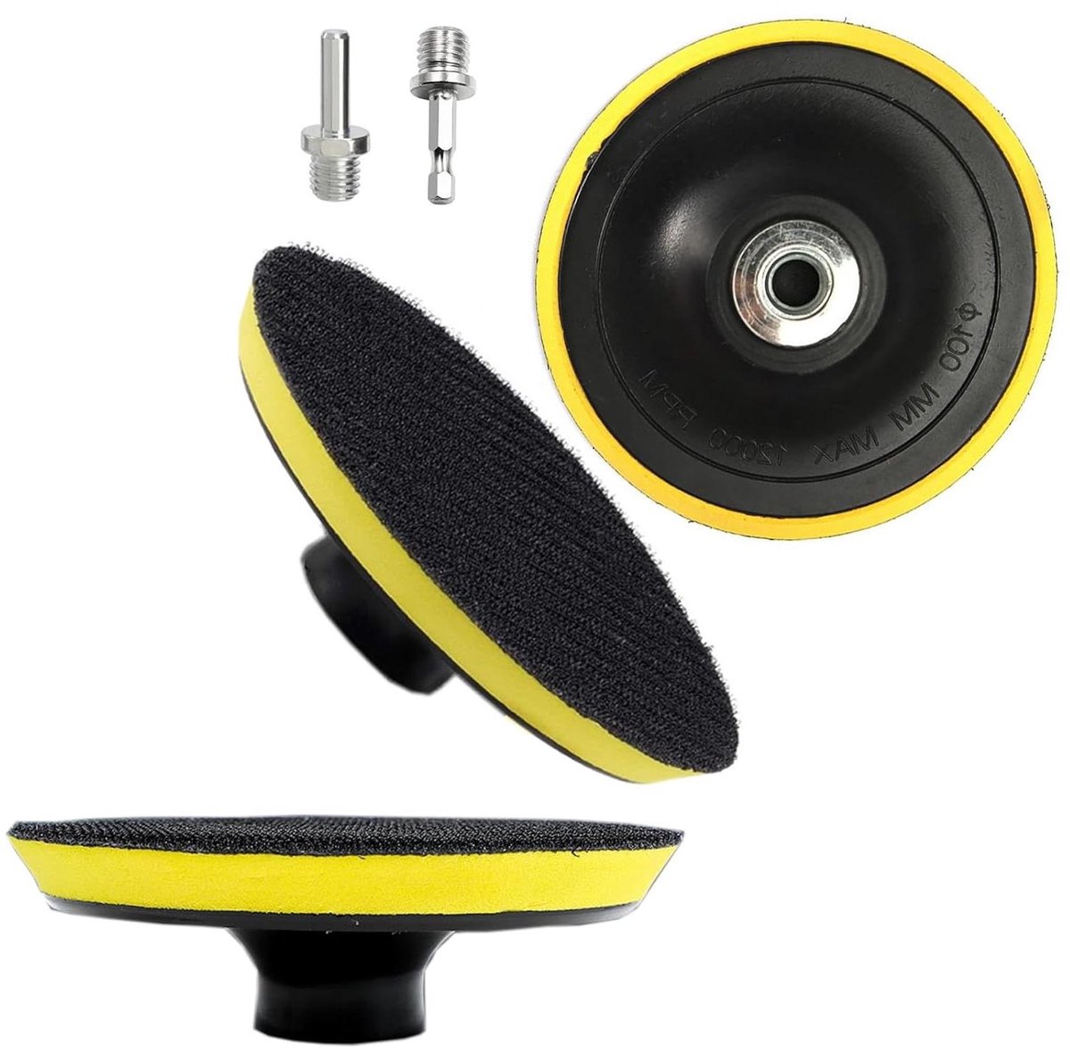 Polijstschijven Set - Schuurschijven Backing Pads - Oppervlak Bewerking - Sterke Plak Kracht - 100mm M14 - Zwart