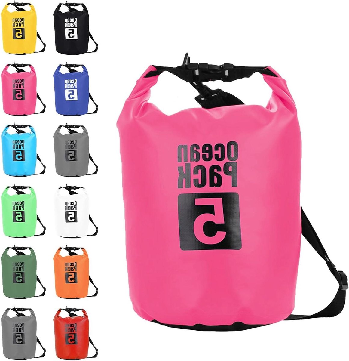 Droogzak Waterdichte Tas - Zwemzak Outdoor - Watersport Bescherming - Hoge Frequente Naden - 5 Liter - Roze Rood
