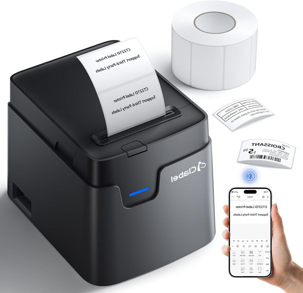 Label Printer - Adhesive Device - Snel Labels Printen - Bluetooth Connectie - 40 x 30 mm - Wit