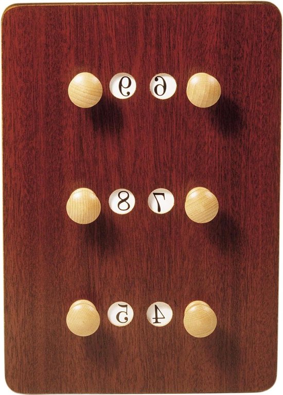 Biljart Scorebord - Houten Teller - Carambole Spelen - Voor 3 spelers - 24x35 cm - Bruin — afbeelding 2