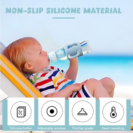 Fles Handvatten - Baby Fles Houder - Veilig Voeden - Ergonomisch Ontwerp - 2 Stuks - Roze Blauw — afbeelding 5