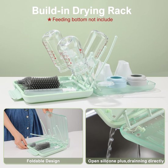 Flessenreinigingsset - Babyfles Borstel - Flessen Schoonmaken - 6-in-1 Reis Set - 19.99 x 19 x 4.5 cm - Grijs — afbeelding 3