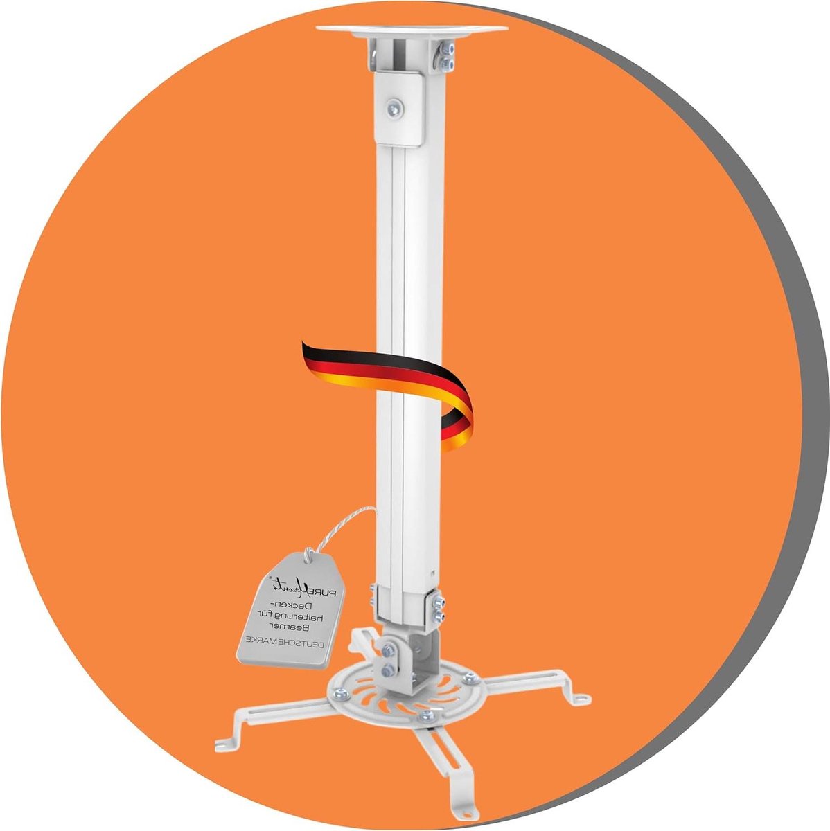 Plafondbeugel Beamer - Projectorhouder Beamerbeugel - Thuisbioscoop Inrichten - Verstelbare Hoek - Max 135 kg - Wit
