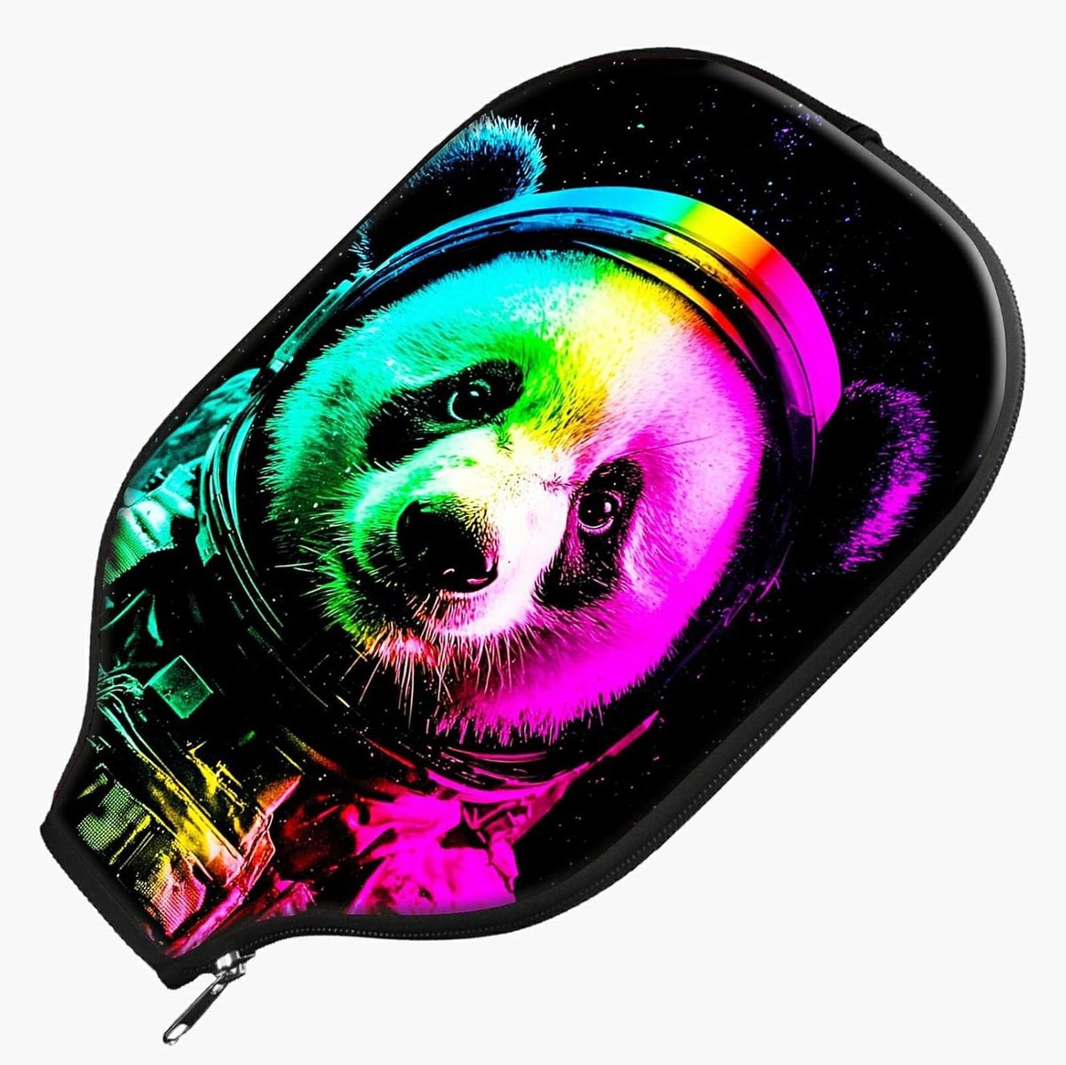 Pickleball Peddeltas - Rackettas Padel - Sportuitrusting Beschermen - Zacht Neopreen Materiaal - 22 x 29 cm - Planeet Panda