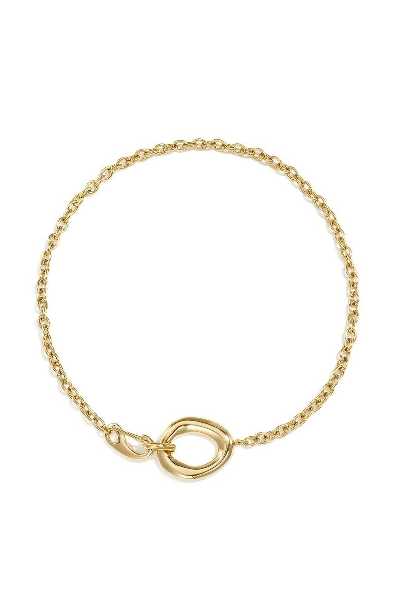 Ketting met organische en ovaalvormige frontsluiting - Cadeau - Goudlief.nl