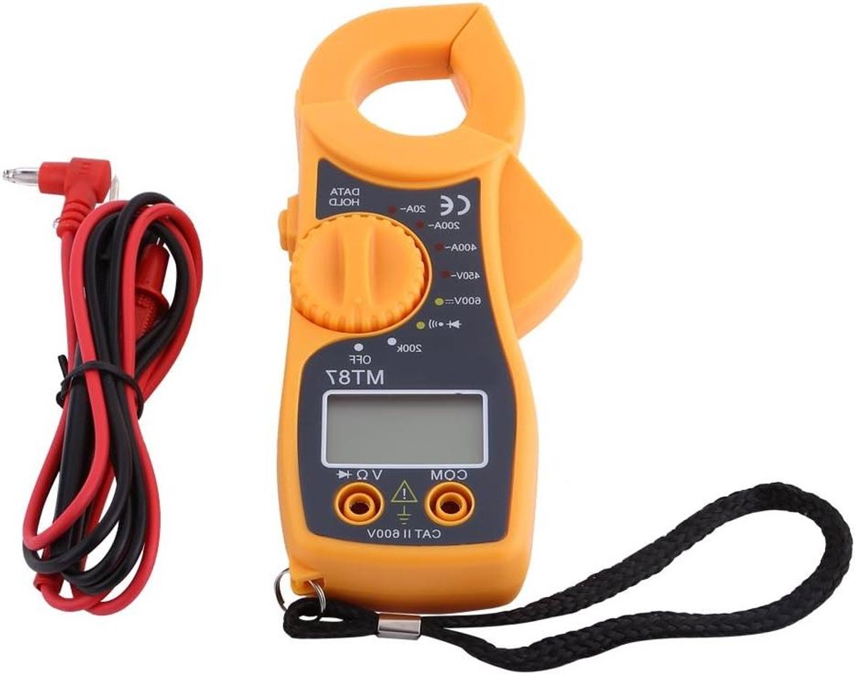 Digitale Multimeter - Voltmeter Ampèremeter - Elektrische Problemen Oplossen - Data Hold Functie - 14.7 x 5.5 cm - Grijs