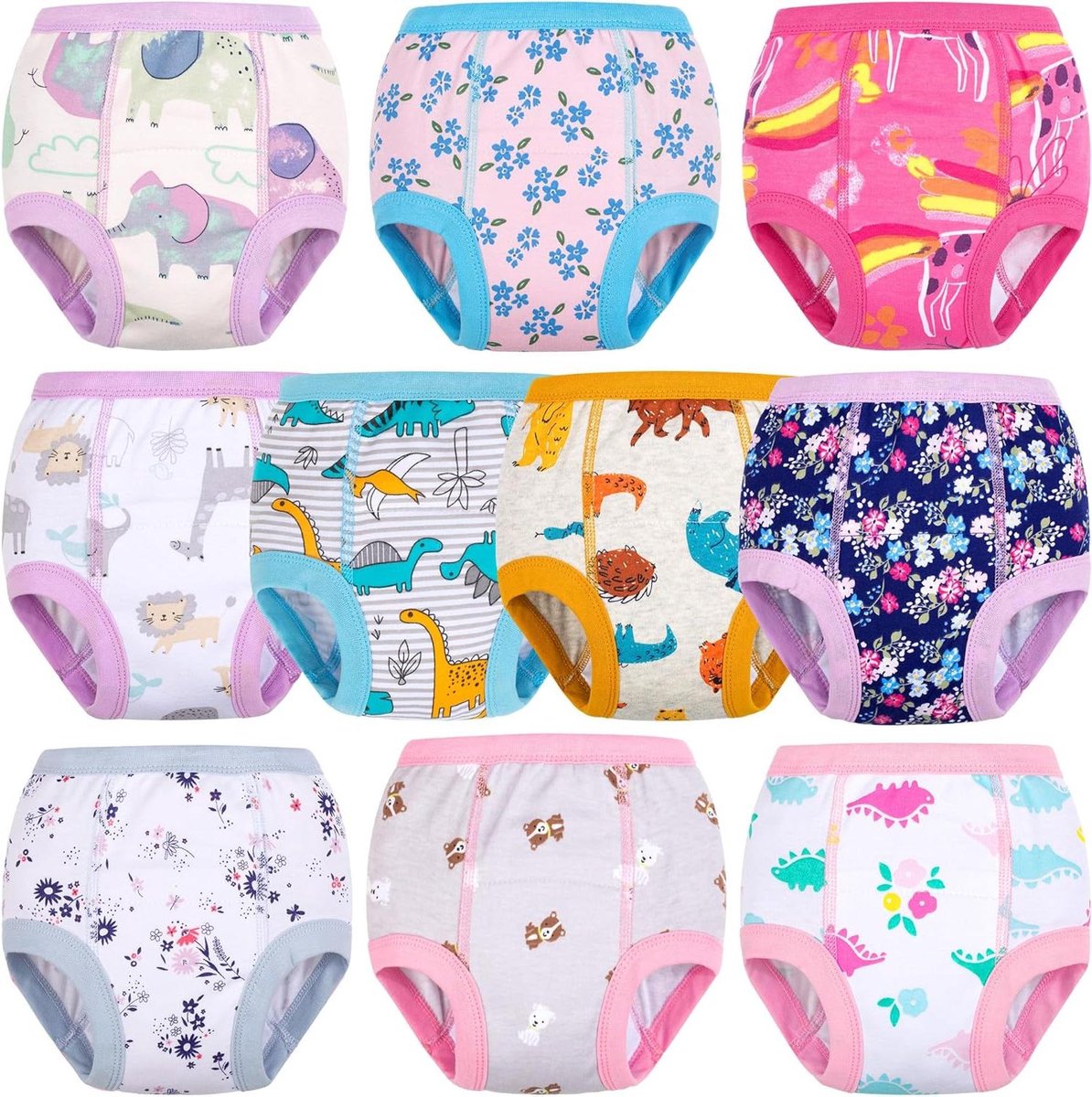 Potty Training Ondergoed - Oefenbroekjes Peuter - Zindelijkheidstraining - Extra Absorberende Voering - 10 Stuks - Unisex