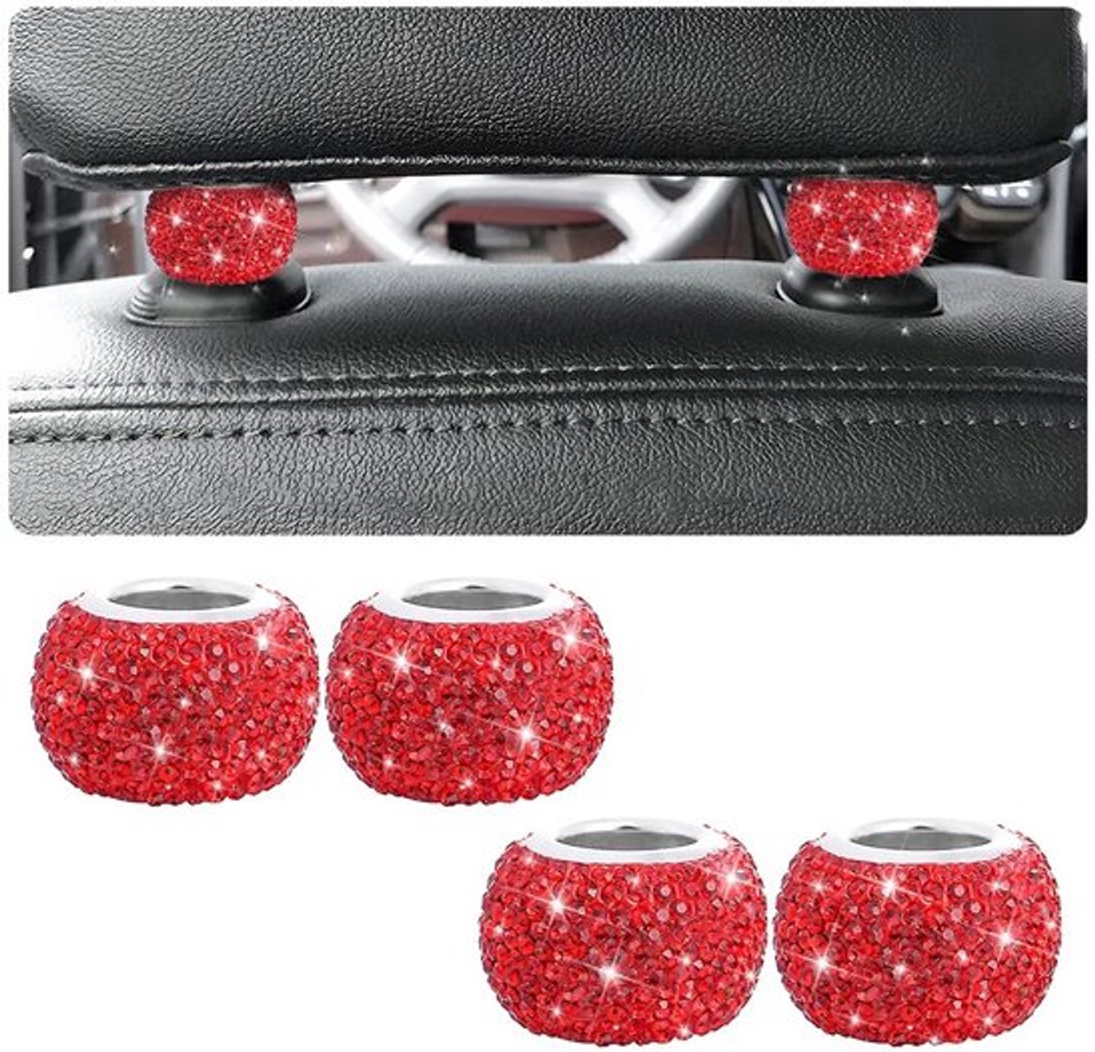 Aladdien - Autostoel hoofdsteun ringen - Bling interieurdecoratie