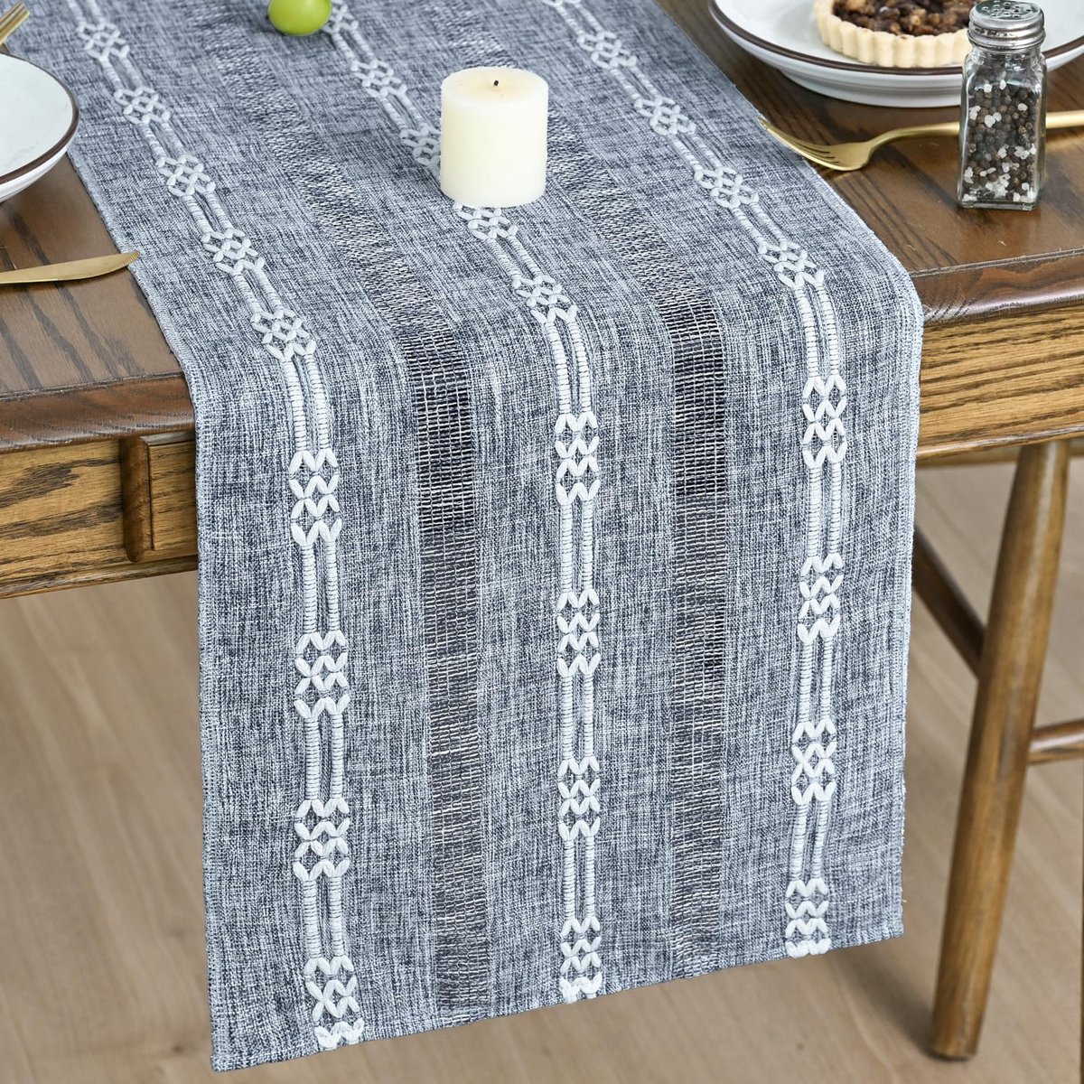 Mode Linnen boerderij rustieke boho blauwe tafelloper 33x143 cm, seizoensgebonden vintage vakantie keuken eettafel decoratie voor thuisfeest decoratie