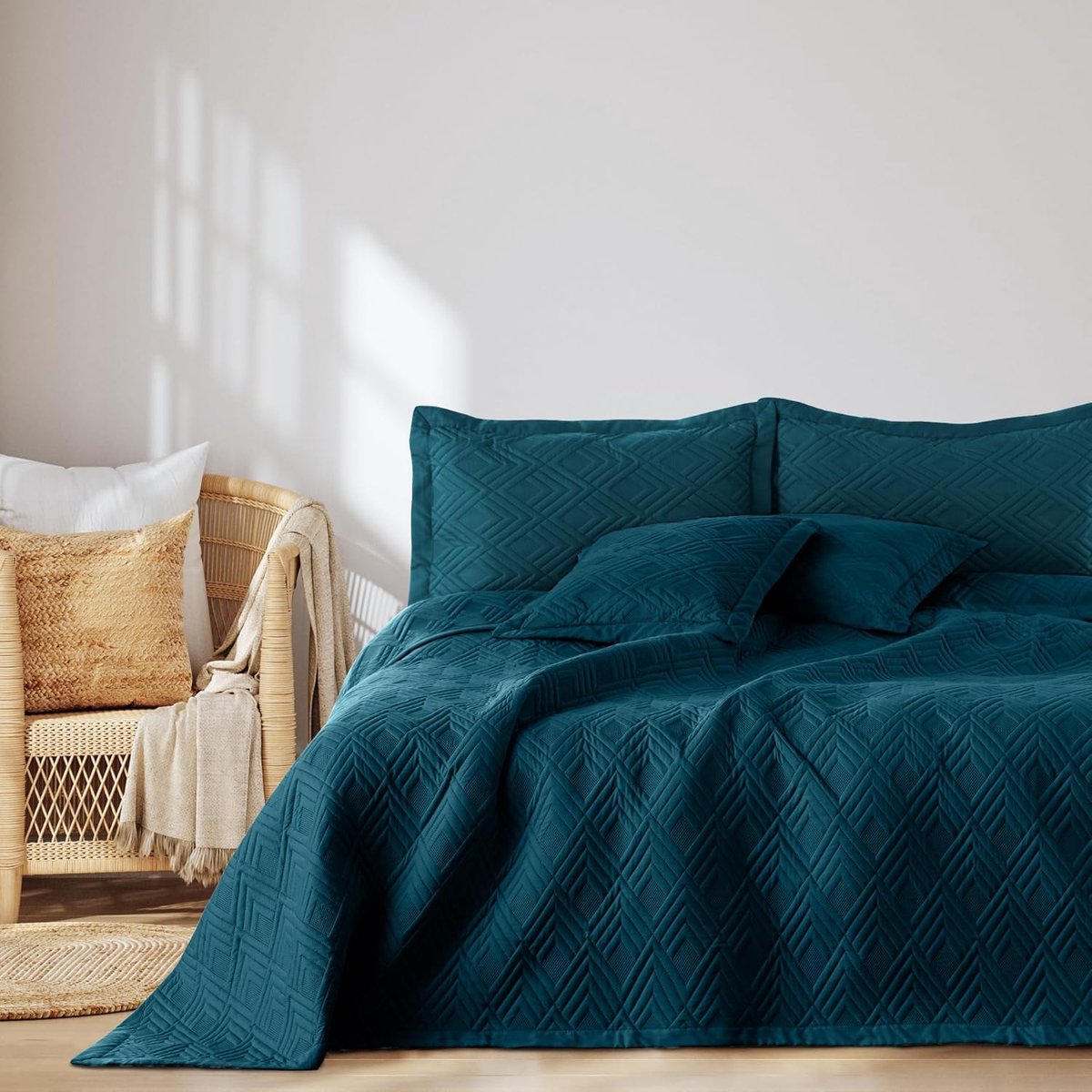 Sprei 260x280 cm Bedsprei dubbelzijdig Ultrasoon stiksel Polyester Ophelia Indigo