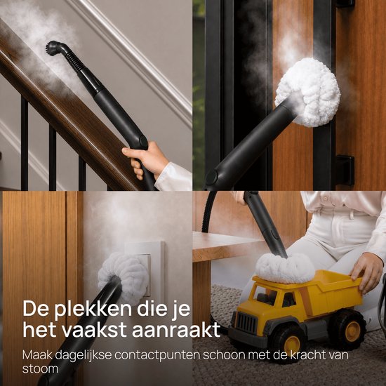 Skrub Stoomreiniger PRO – Tapijtreiniger – Handstomer – 1500W – Stoomdweil & Vloerreiniger – Carpet Cleaner met 20 Accessoires – 45 Min Stomen