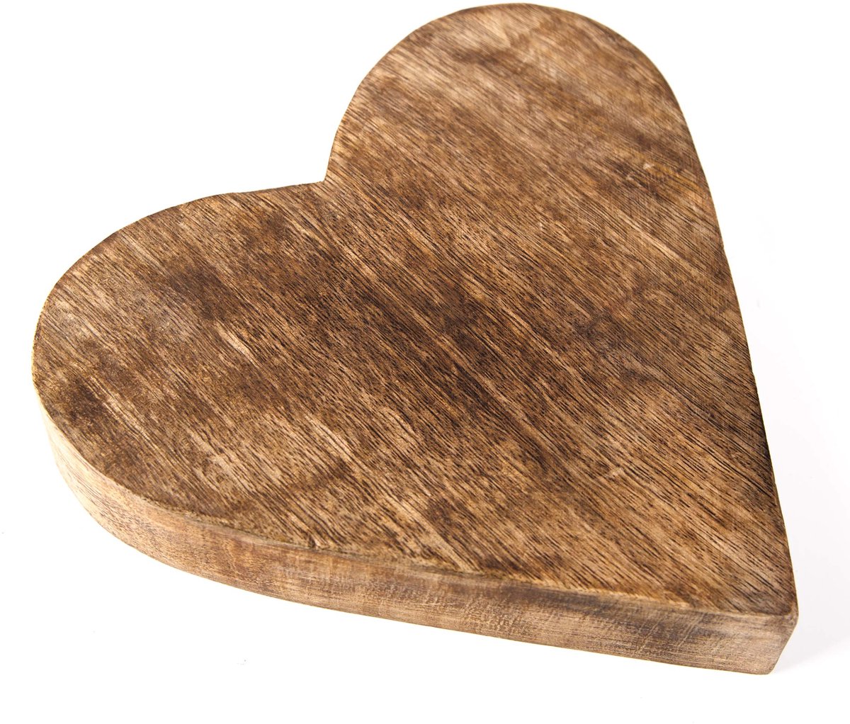 1 groot hart van hout 20 cm houten hart massief decoratief figuur geschenk bruiloft verjaardag Kerstmis