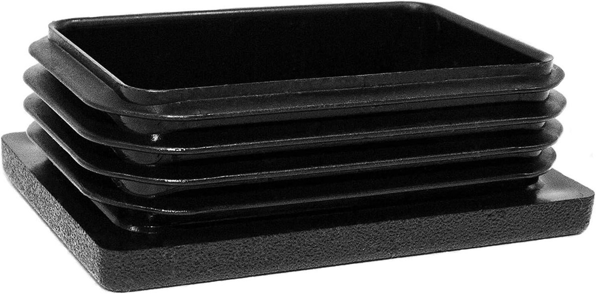Lamellenstoppen PE 60 x 30 mm - Polyethyleen buisafdekking 60 x 30 mm - Eindstops rechthoekig