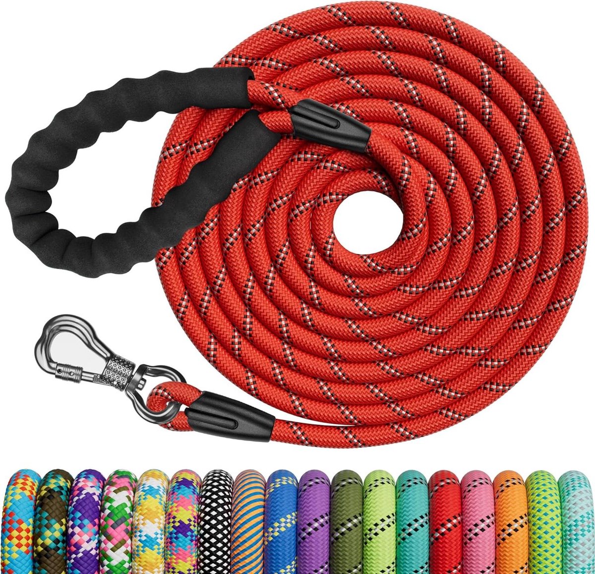 Trainingslijn Honden - Lange Hondenriem - Veilig Spelen - Afsluitbare Haak - 10 Meter - Rood