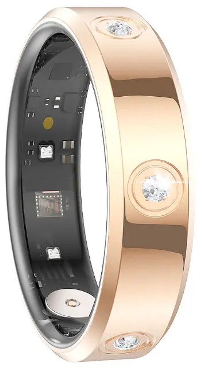 DrPhone RingSense Elegance Slimme Ring - Smart Ring - IP68 - Stappenteller - Goud - EU Maat 61