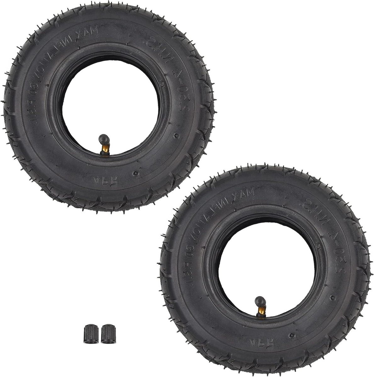 Banden en Binnenbanden - Vervangingsset - Handwagen Gebruik - TR87 Hoekventiel - 2.5-4 inch - Zwart