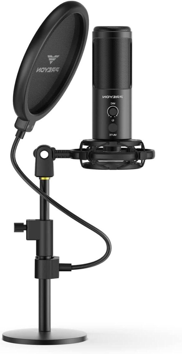 USB Microfoon - Condensator Microfoon - Streaming Opnemen - Plug en Play - 121 Kilogram - Zwart