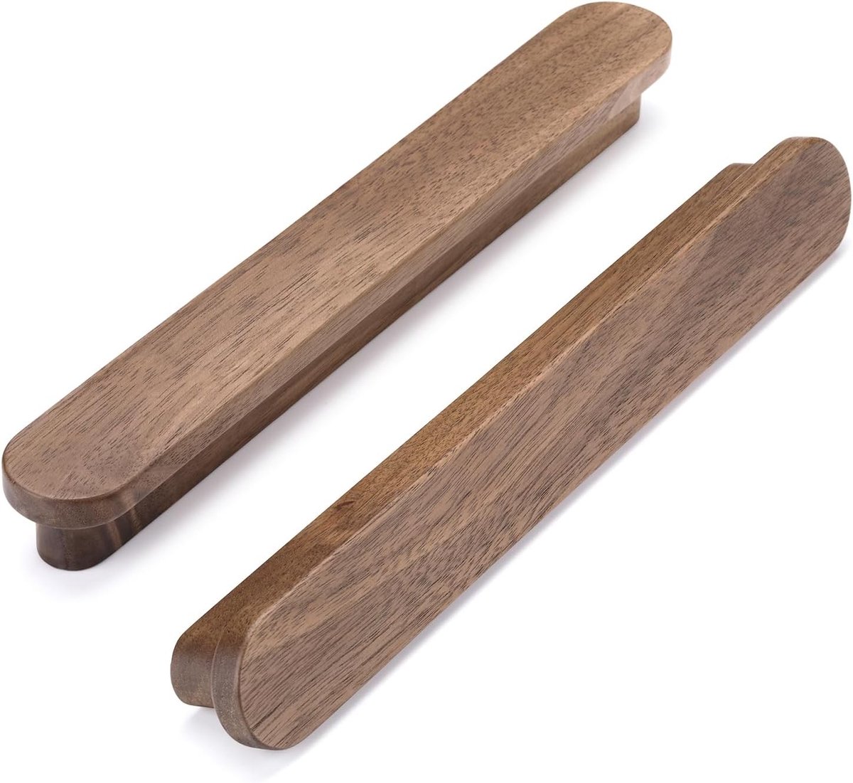 6 Stuks Houten Meubelhandgrepen voor Keuken en Laden, 160mm Gatafstand, Duurzaam en Stijlvol (Walnotenhout)