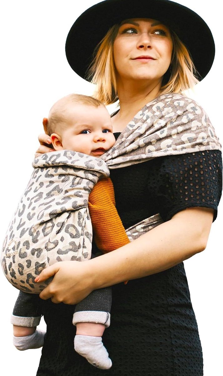 Draagzak Baby - Baby Draagdoek - Baby Comfort - Lichtgewicht Hybride - Tot 15kg - Leo Leopard