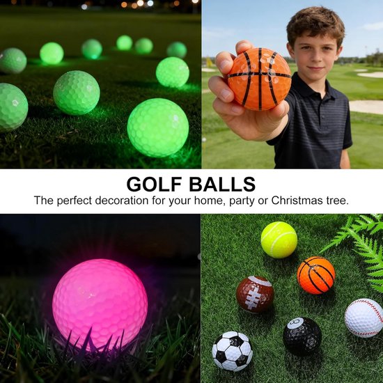 Golfballen - Glow in the dark ballen - Avond Golfen - Zelf oplichtend - 6 stuks - Groen — afbeelding 5
