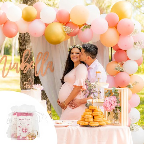 Baby Shower Bedankjes - Geboorte Bedankjes - Gasten Verrassen - Compleet Set - 6 Sets - Roze — afbeelding 2