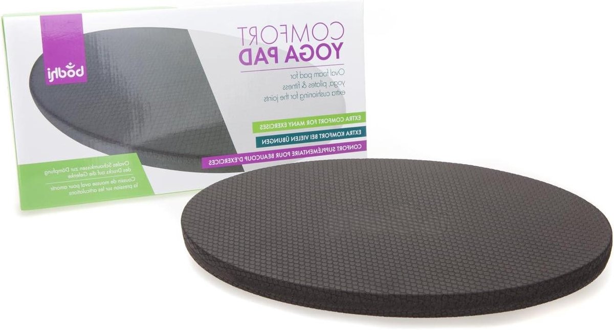 Comfort Yoga Pad - Kniekussen Fitness - Oefeningen Uitvoeren - Extra Ondersteuning - 36 x 18 x 2.5 cm - Zwart